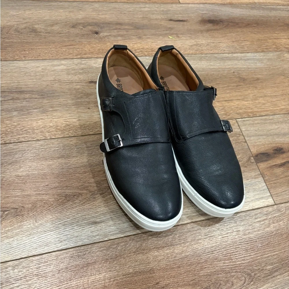 Brothers United Men's Leather Luxury Double Monk Slip-On Sneaker